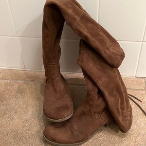 Over the knee brown suede boots size 7.5